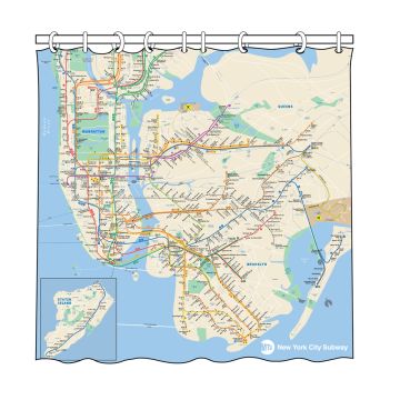 NYC Subway Map Shower Curtain