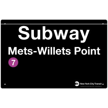Mets Willets Point Subway Stop Metal Sign