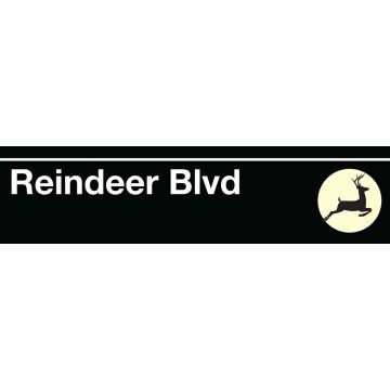 Reindeer Blvd Subway Style Metal Sign