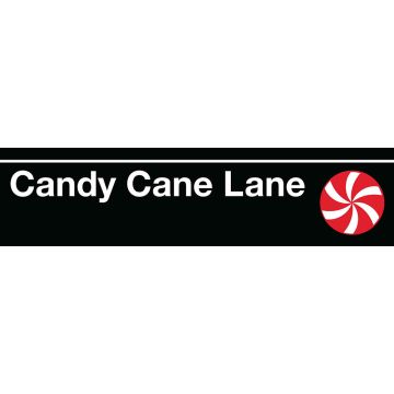 Candy Cane Lane Subway Style Metal Sign