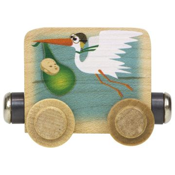 Wood NameTrains Stork Baby