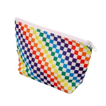 Indy Checkered Rainbow Zip Pouch
