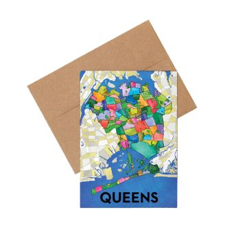 Queens Neighborhood Map Notecard