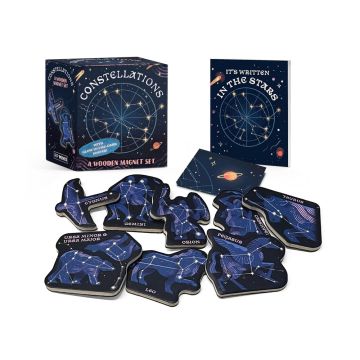 Constellations: A Wooden Magnet Set: With glow-in-the dark poster!