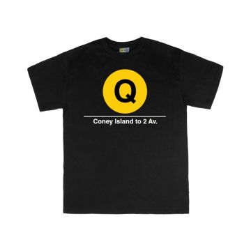Subway T-Shirt Q Train (Coney Island to 2nd Av)