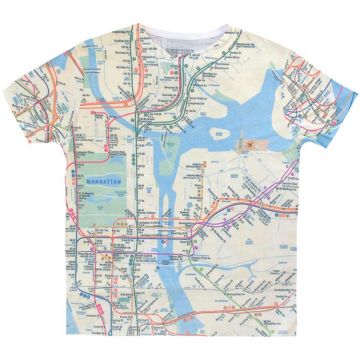 NYC Subway Adult "All-Over Map Tee"