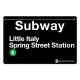 Little Italy Spring Street Small Metal Sign