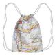 NYC Subway Map Drawstring Backpack (White)