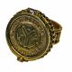 Brass Keepsake Token Ring Retro Metro Design